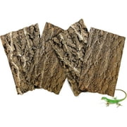MRLESS 4 Pcs Cork Bark Flats Cork Bark Background For Reptile Tank Lizard Gecko Bearded Dragon Climbing Wall Decor Terrarium Habitat Accessories